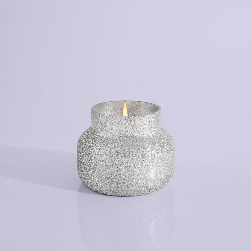 Frosted Fireside Glam Petite Candle Jar, 8 oz Product Lid Off image number 2