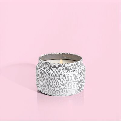 Volcano White Travel Tin Candle with lid off