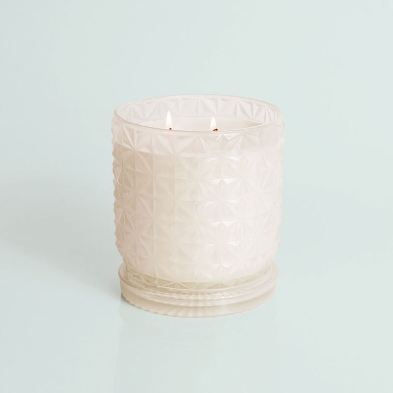Modern Mint Jumbo Faceted Candle Jar, 30 oz Candle Burning image number 4