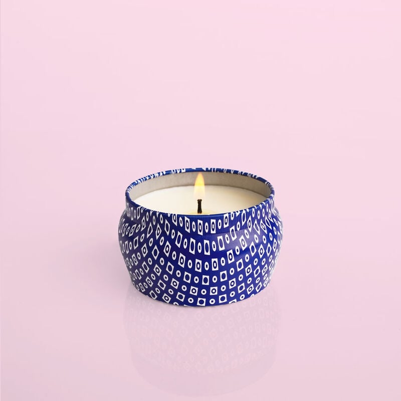 Paris Blue Mini Candle Burning image number 2