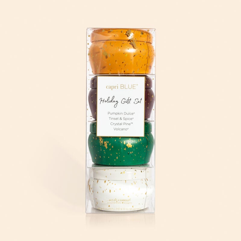 Glimmer Holiday Mini Tin Kit features sweet Pumpkin Dulce, sparkling Crystal Pine, festival Tinsel & Spice and the iconic VOLCANO! image number 1