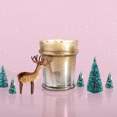 Crystal Pine Glitz Found Glass Candle Surprise