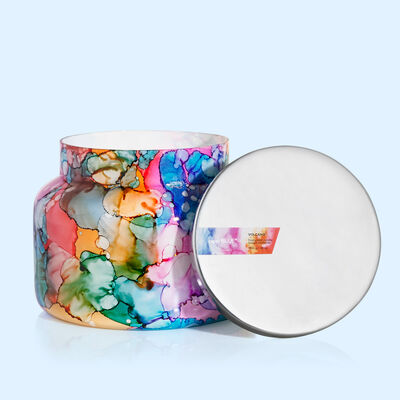 Volcano Rainbow Watercolor Jumbo Jar, 48 oz with view of lid