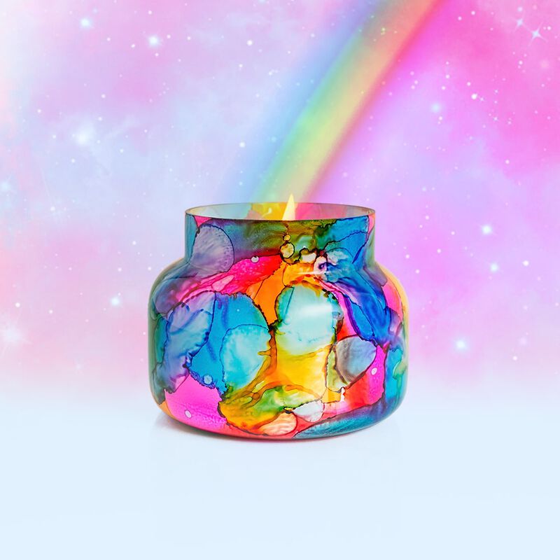 Volcano Rainbow Watercolor Signature Candle Jar, 19 oz Surprise and Delight Image image number 4