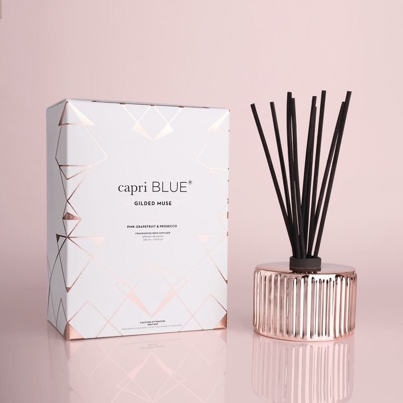 Pink Grapefruit & Prosecco Gilded Reed Diffuser, 7.75 fl oz with Box image number 1