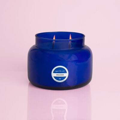 Volcano Blue Jumbo Candle Jar, 48 oz When Burning