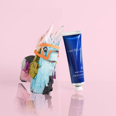 Blue Jean Hand Cream, 3.4 oz front view with pinata