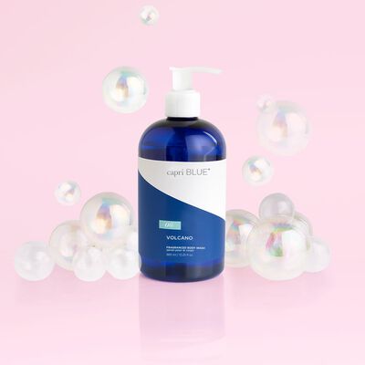 Volcano Body Wash product view with bubbles