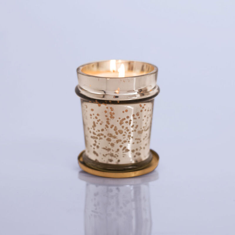 Paris Mercury Found Candle Glass, 8 oz when lit image number 1