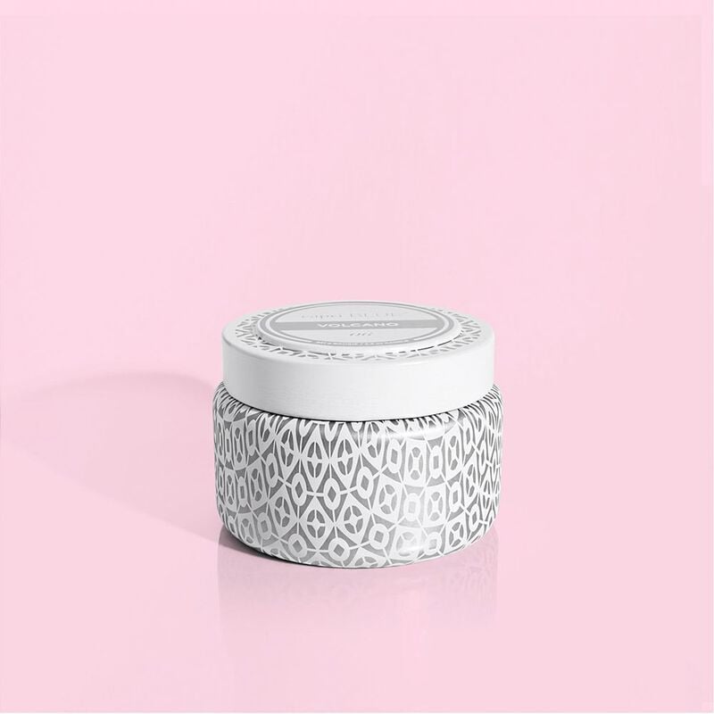 Volcano White Travel Tin Candle with Lid image number 1
