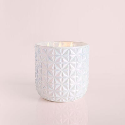 Volcano White Opal Jumbo Gilded Faceted Candle