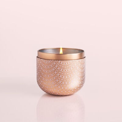 Pink Grapefruit & Prosecco Gilded Candle Tin, 12.5 oz Burning Candle