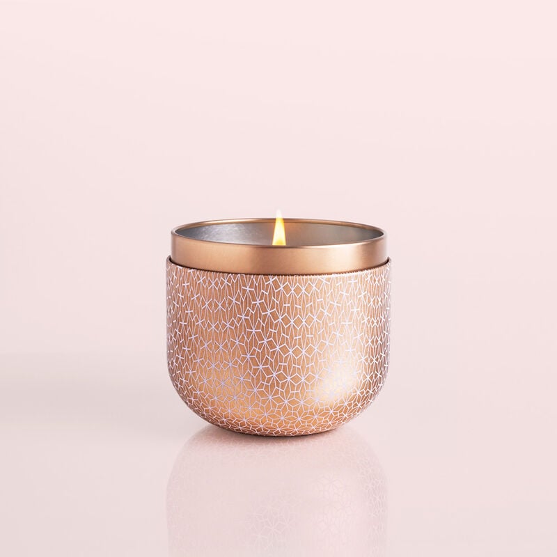 Pink Grapefruit & Prosecco Gilded Candle Tin, 12.5 oz Burning Candle image number 1