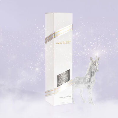 Frosted Fireside Glam Reed Diffuser product with unicorn